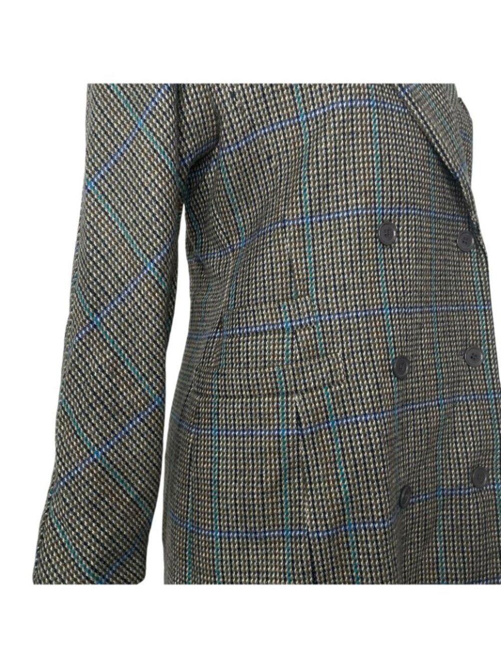 Vintage Escada Wool Blazer Jacket by Margaretha Ley Size 38 Plaid Double Breast - Picture 6 of 10